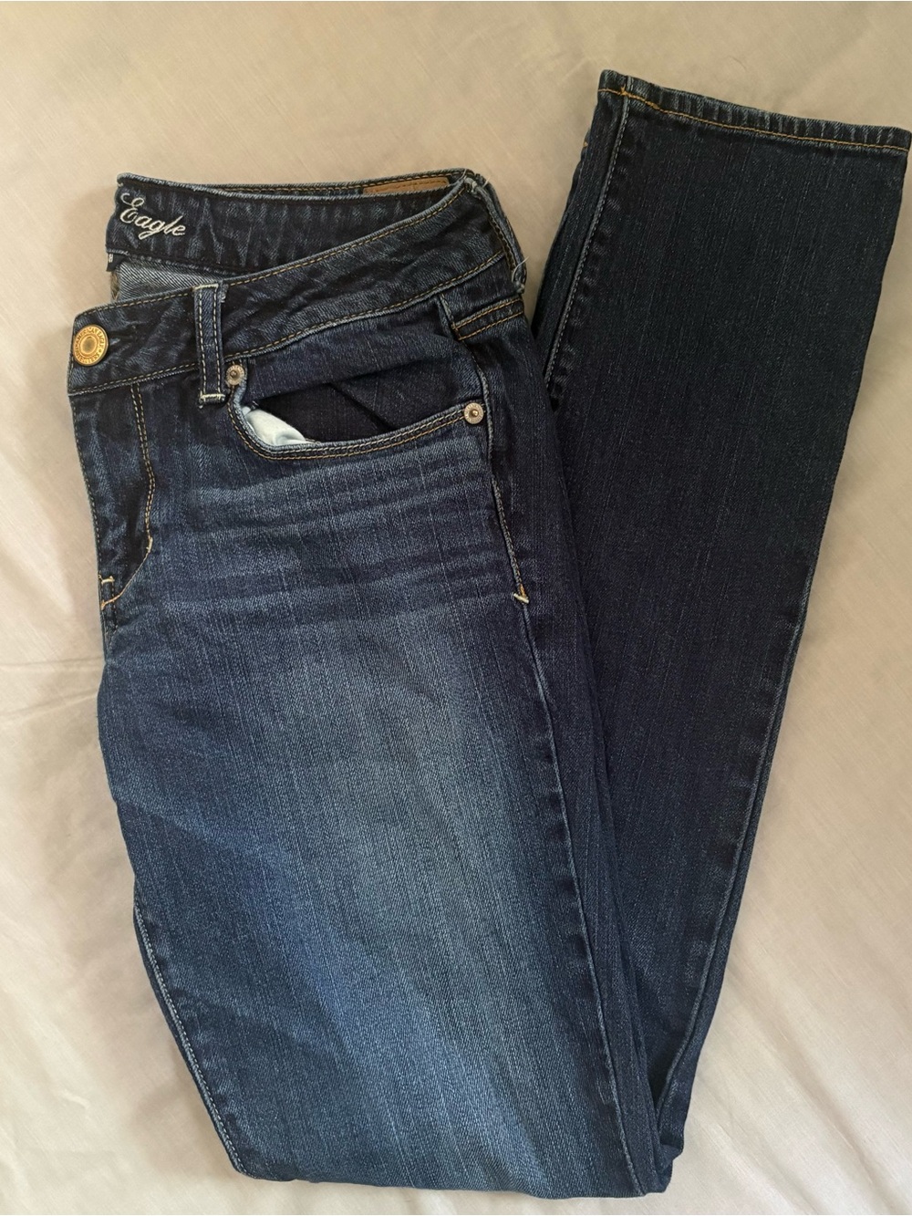 American Eagle Outfitters Stretch Women's Dark Blue Slim Jeans Size 8 Long